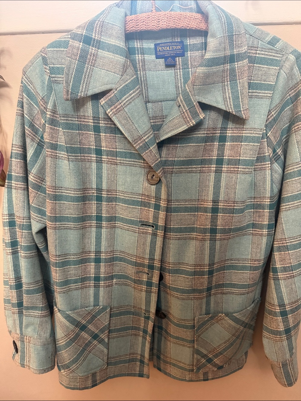 Pendleton Teal and grey Plaid shacket Jacket